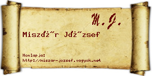 Miszár József névjegykártya